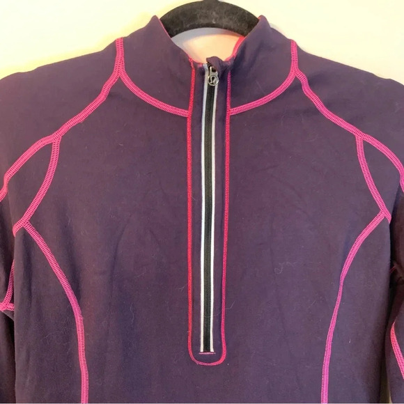 Lululemon Pink Purple Reversible Long Sleeve  1/2 Zip Top - Picture 9 of 11